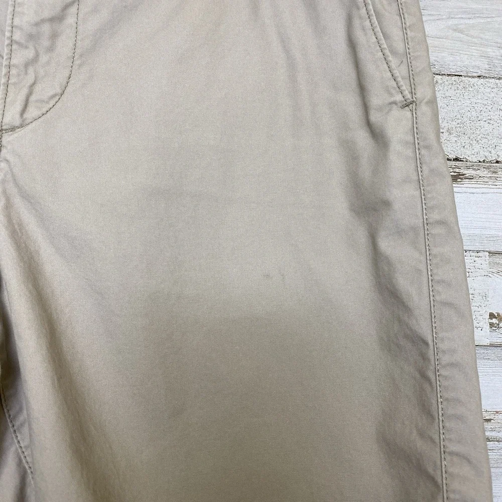 Express Classic Fit Chino Shorts Sz 30 Beige 100% Cotton Flat Front Braided Belt